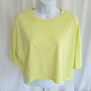 Colsie Lime Green Short Sleeve Crop Top Size Small